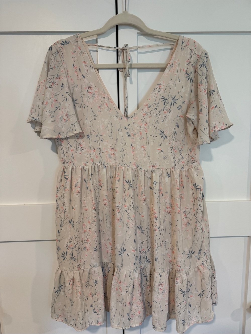 Carmela- Floral V-Neck, SS, Dress